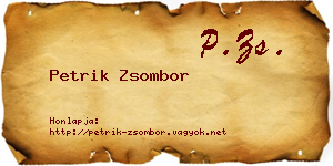 Petrik Zsombor névjegykártya